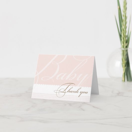 Roze Baby shower Hartelijk dank Bedankkaart (Voorkant)