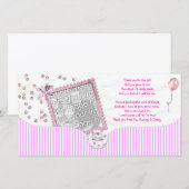 Roze Baby shower Hartelijk dank voor uw fotokaart Bedankkaart (Voorkant / Achterkant)