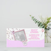 Roze Baby shower Hartelijk dank voor uw fotokaart Bedankkaart (Staand voorkant)