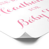 Roze Baby shower Headband Station Sign Poster (Hoek)