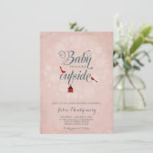  Roze Baby shower Het is koud buiten de winter Kaart (Staand voorkant)