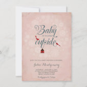  Roze Baby shower Het is koud buiten de winter Kaart (Voorkant)