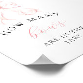 Roze Baby shower Hoeveel Bogen Tafelteken Poster (Hoek)
