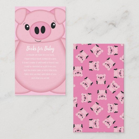 Roze Baby shower Informatiekaartje (Voorkant / Achterkant)