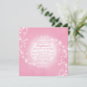 Roze Baby shower Invitation Wintersneeuwvlokken Kaart (Staand voorkant)