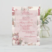 Roze Baby shower Invitation - Winterthema Kaart (Staand voorkant)