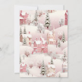 Roze Baby shower Invitation - Winterthema Kaart (Achterkant)