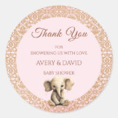  roze Baby shower is een meisje Ronde Sticker (Voorkant)