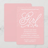 Roze Baby shower Kaart (Voorkant / Achterkant)