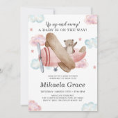 Roze  Baby shower Kaart (Voorkant)