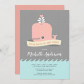 Roze Baby shower Kaart (Voorkant / Achterkant)