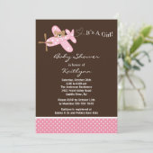 Roze Baby shower Kaart (Staand voorkant)