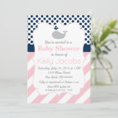 Roze Baby shower Kaart (Staand voorkant)