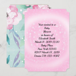 Roze Baby shower Kaart