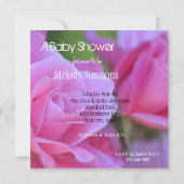 Roze Baby shower Kaart (Achterkant)