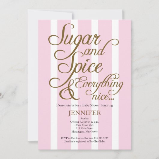 Roze baby shower kaart (Voorkant)