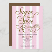 Roze baby shower kaart (Voorkant / Achterkant)