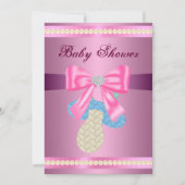 Roze Baby shower Kaart (Voorkant)