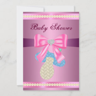Roze Baby shower Kaart