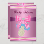 Roze Baby shower Kaart (Voorkant / Achterkant)