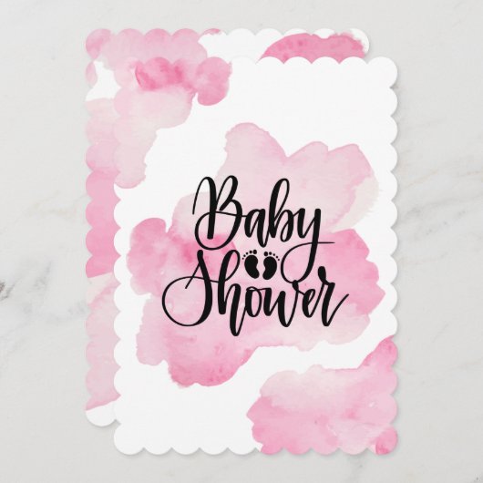 Roze Baby shower Kaart (Voorkant / Achterkant)