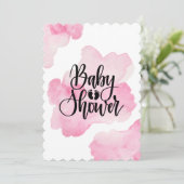 Roze Baby shower Kaart (Staand voorkant)