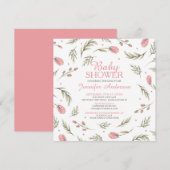  Roze Baby shower Kaart (Voorkant / Achterkant)