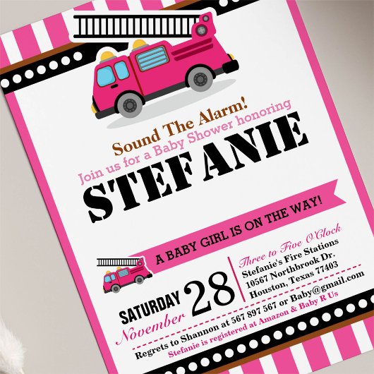 Roze Baby shower Kaart