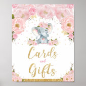 Roze Baby shower Kaarten flessenbord Poster (Voorkant)