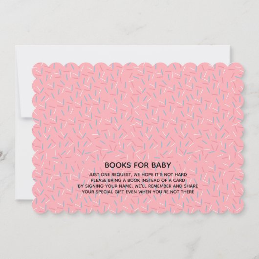 Roze Baby shower Kawaii Melk en koekjes Kaart (Achterkant)