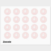 Roze baby shower konijntje ronde sticker (Vel)