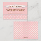 Roze Baby shower Luier Raffle Ticket Insert Informatiekaartje (Voorkant / Achterkant)