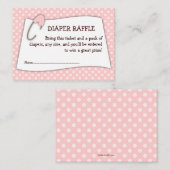 Roze Baby shower Luier Raffle Ticket Insert Informatiekaartje (Voorkant / Achterkant)