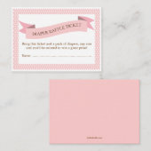 Roze Baby shower Luier Raffle Ticket Insert Informatiekaartje (Voorkant / Achterkant)