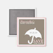 Roze Baby shower Magneet (Voorkant / Achterkant)