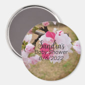 Roze Baby shower Magnet (Voorkant / Achterkant)
