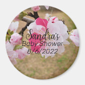 Roze Baby shower Magnet (Voorkant)