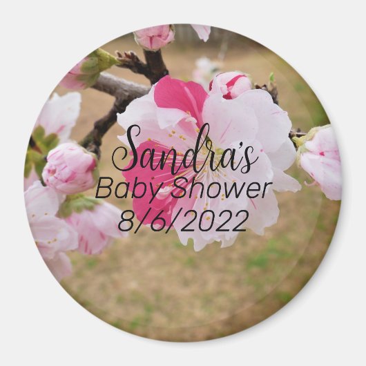 Roze Baby shower Magnet (Voorkant)