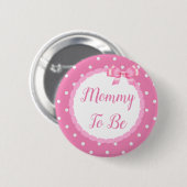 Roze Baby shower mammie Ronde Button 5,7 Cm (Voorkant /achterkant)