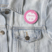 Roze Baby shower mammie Ronde Button 5,7 Cm (In situ)