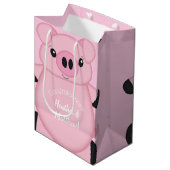 Roze Baby shower Medium Cadeauzakje (Voorkant Gekanteld)