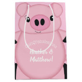 Roze Baby shower Medium Cadeauzakje (Voorkant)