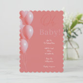 roze baby shower meisje kaart (Staand voorkant)