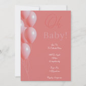 roze baby shower meisje uitnodigingskaart save the date (Voorkant)