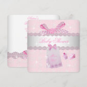 roze Baby shower meisjes Kaart (Voorkant / Achterkant)