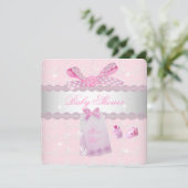 roze Baby shower meisjes Kaart (Staand voorkant)