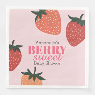 Roze Baby Shower met Aardbei Servet