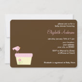 Roze Baby shower met deksel Kaart (Achterkant)