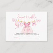 Roze Baby shower met deksel Raffle Informatiekaartje (Voorkant)