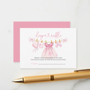 Roze Baby shower met deksel Raffle Informatiekaartje